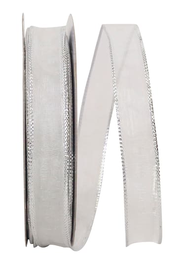 Reliant 5/8" x 25yd. White Sheer Metallic Edge Wired Ribbon